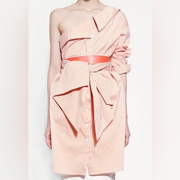 JOHANNA ORTIZ Belted One-Shoulder Dress Size: M - Picture 1 of 8